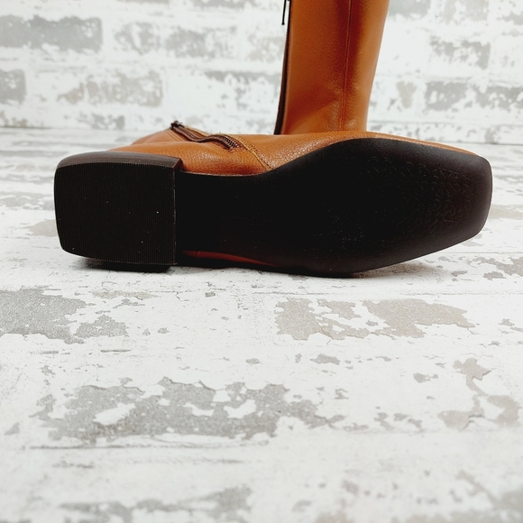 New Linea Paolo Women Rad Low Heel Square Toe Cream Dressy Office Boot C798 - Picture 8 of 11